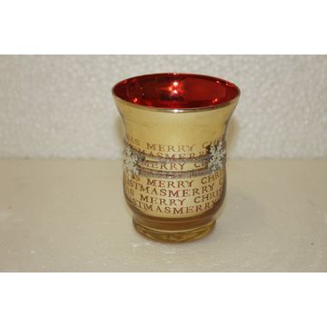 XMAS HURRICANE VASE 7.5CMX9CM