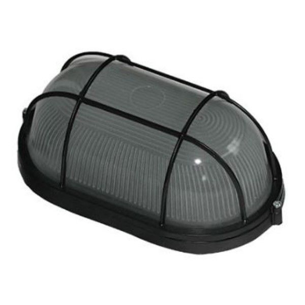 230VAC 6W Black LED Cage Bulkhead 6000K 213x95x107mm IP54