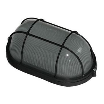 230VAC 6W Black LED Cage Bulkhead 6000K 213x95x107mm IP54