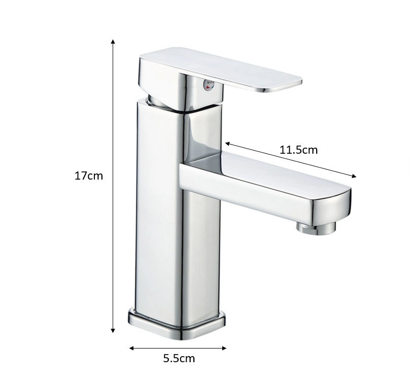 Square Basin Mixer - Silver