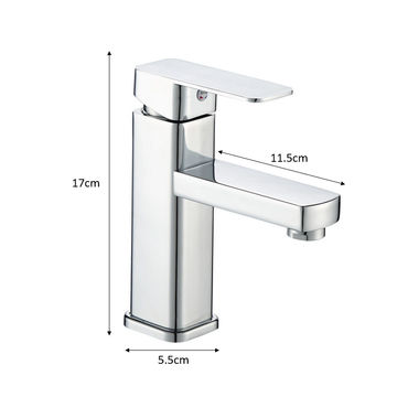 Square Basin Mixer - Silver