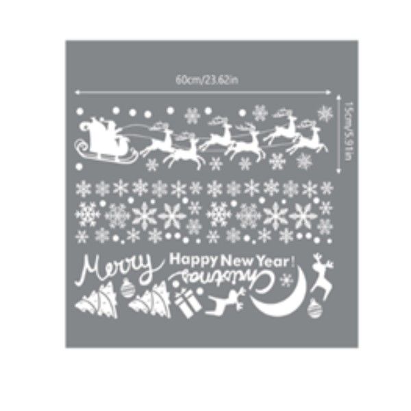 Christmas Snow Sled Window Glass Stickers Decals Removable
