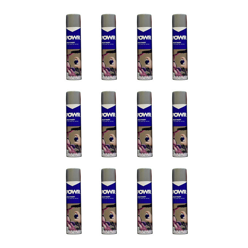 POWR Heat Resistant Spray Paint Silver 300ml ( 12 Pack )
