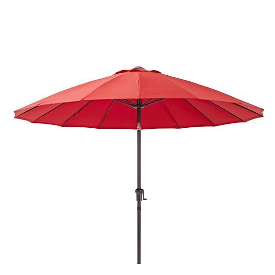 DecorMama Outdoor Patio Table Umbrella with LED Light - Red