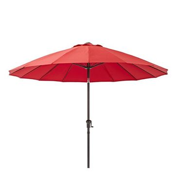 DecorMama Outdoor Patio Table Umbrella with LED Light - Red