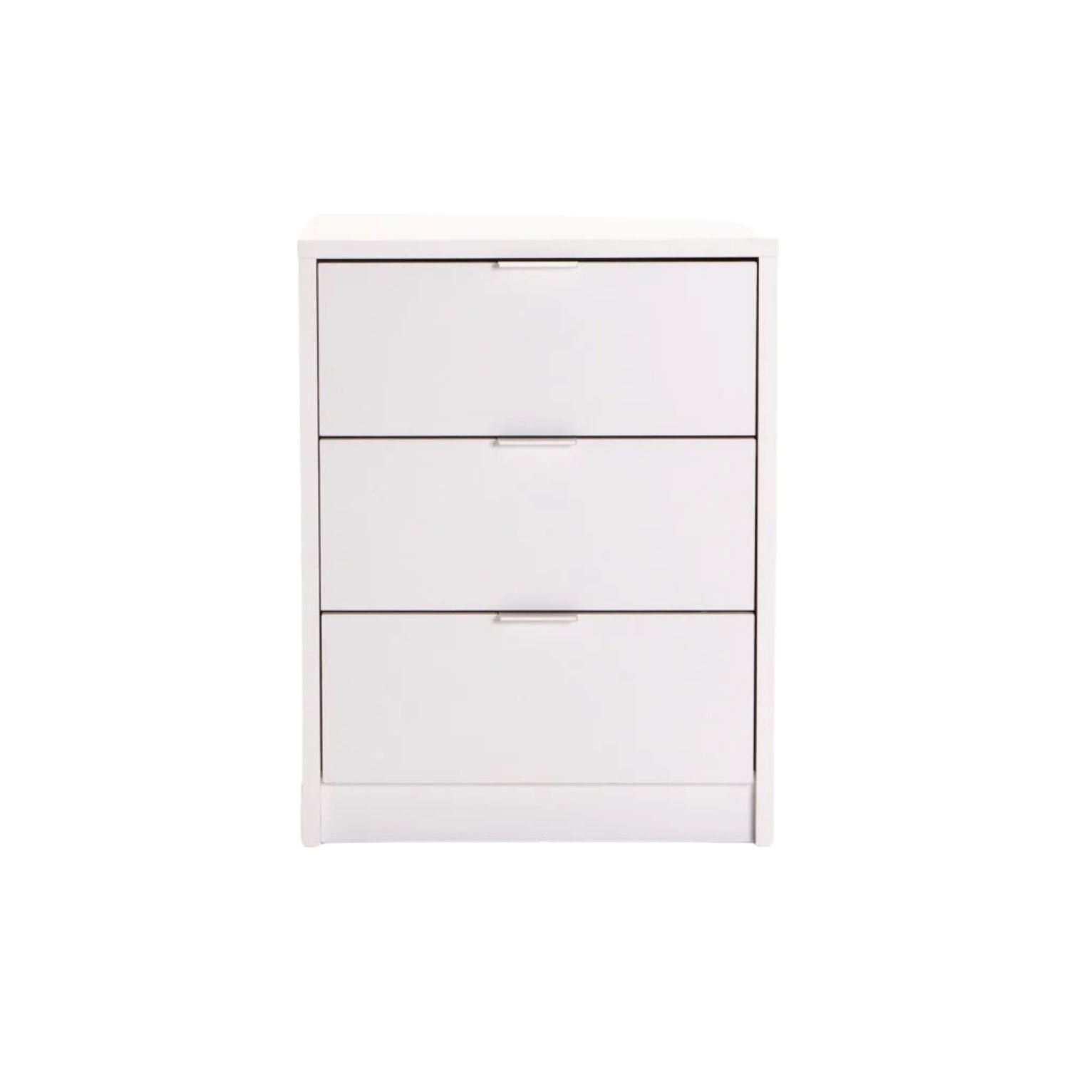 3 Drawer Pedestal Bedside Table - White