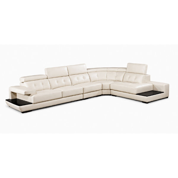 Maeve L Shape Corner Sofa – Bonded Leather Cream