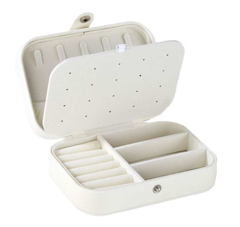 Portable Travel Jewelry Organizer Case-WHITE