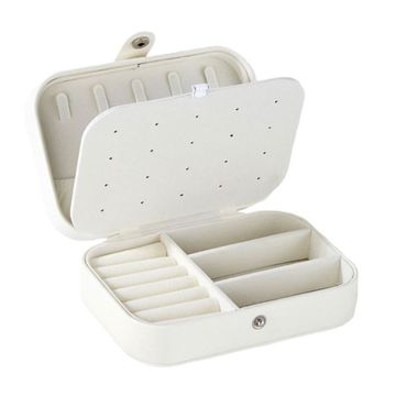 Portable Travel Jewelry Organizer Case-WHITE