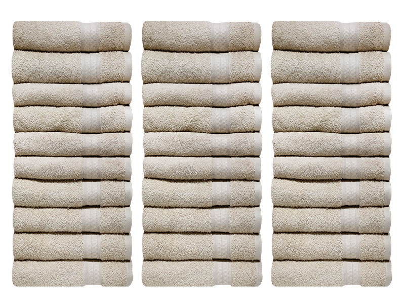 Bunty's Plush 450GSM 70x130cms Bath Towels - Birch (30pc Pack)