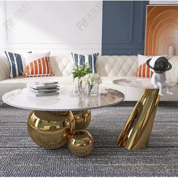 Clarice Nordic Coffee Tables With Marble Top