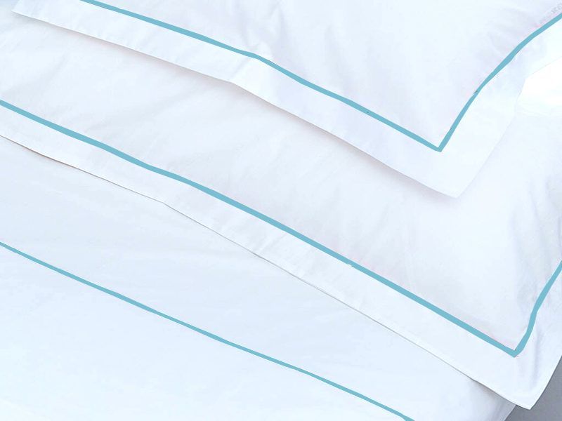 Rey's Fine Linen - Egyptian Collection - Oxford Satin Stitch Pillow Cover-Crystal Blue-Continental (30 Set)