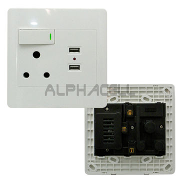 SWITCH WALL SOCKET SINGLE LUXURY(16a+2x2.1A USB)