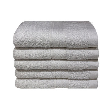 Bunty's Plush 450GSM 30x50cms Guest Towels-05 Pc Pack-Optical White