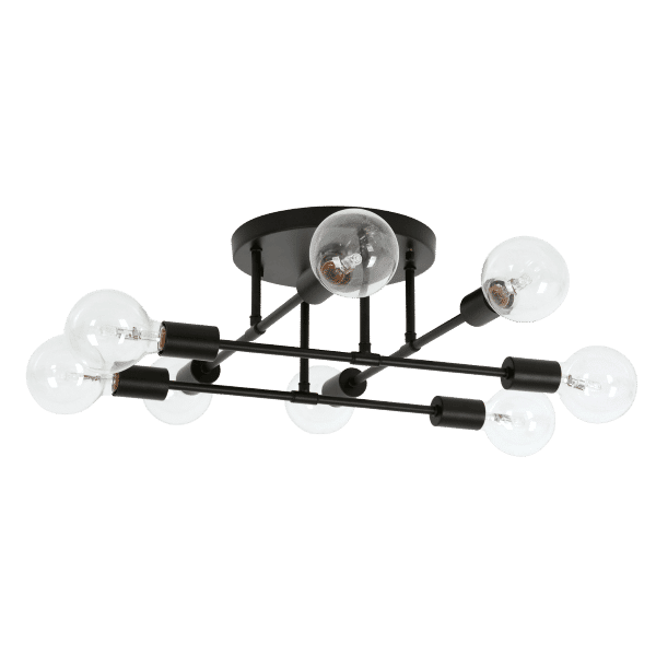 Zebbies Lighting Olivia 8 Light Black Ceiling Light