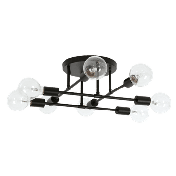 Zebbies Lighting Olivia 8 Light Black Ceiling Light