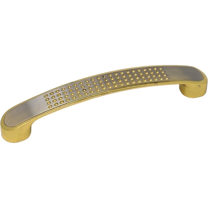 Dimple Handle - Two-tone brass and chrome - 96mm