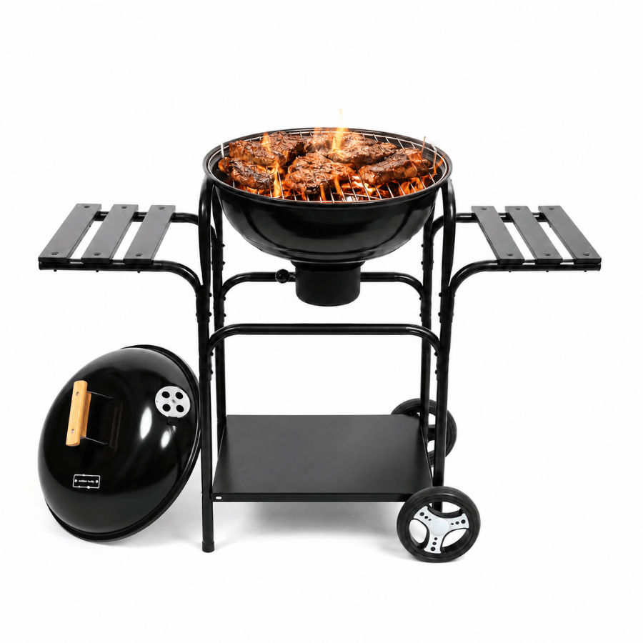 BraaiBoss 46cm Charcoal Kettle Braai with Side Shelves