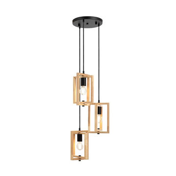 The Lighting Warehouse - Pendant Halstead Wood 3 Light