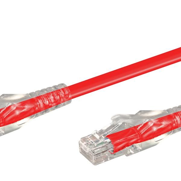 Linkqnet Rj45 Cat6 Anti-Snag Moulded Pvc Network Flylead - Red - 5M