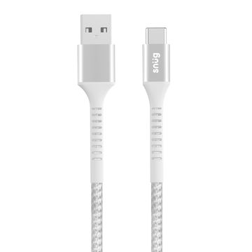 Snug Nylon Braid TypeC/USB 10W 1.2M Cable-White/Silver