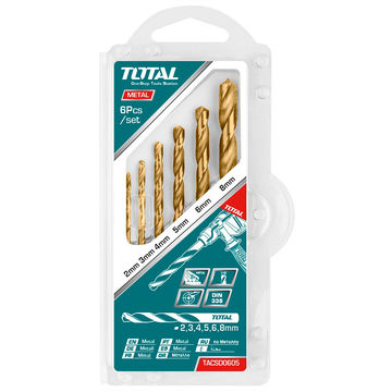 Total Tools HSS Twist Drill Bits Set 6Pcs
