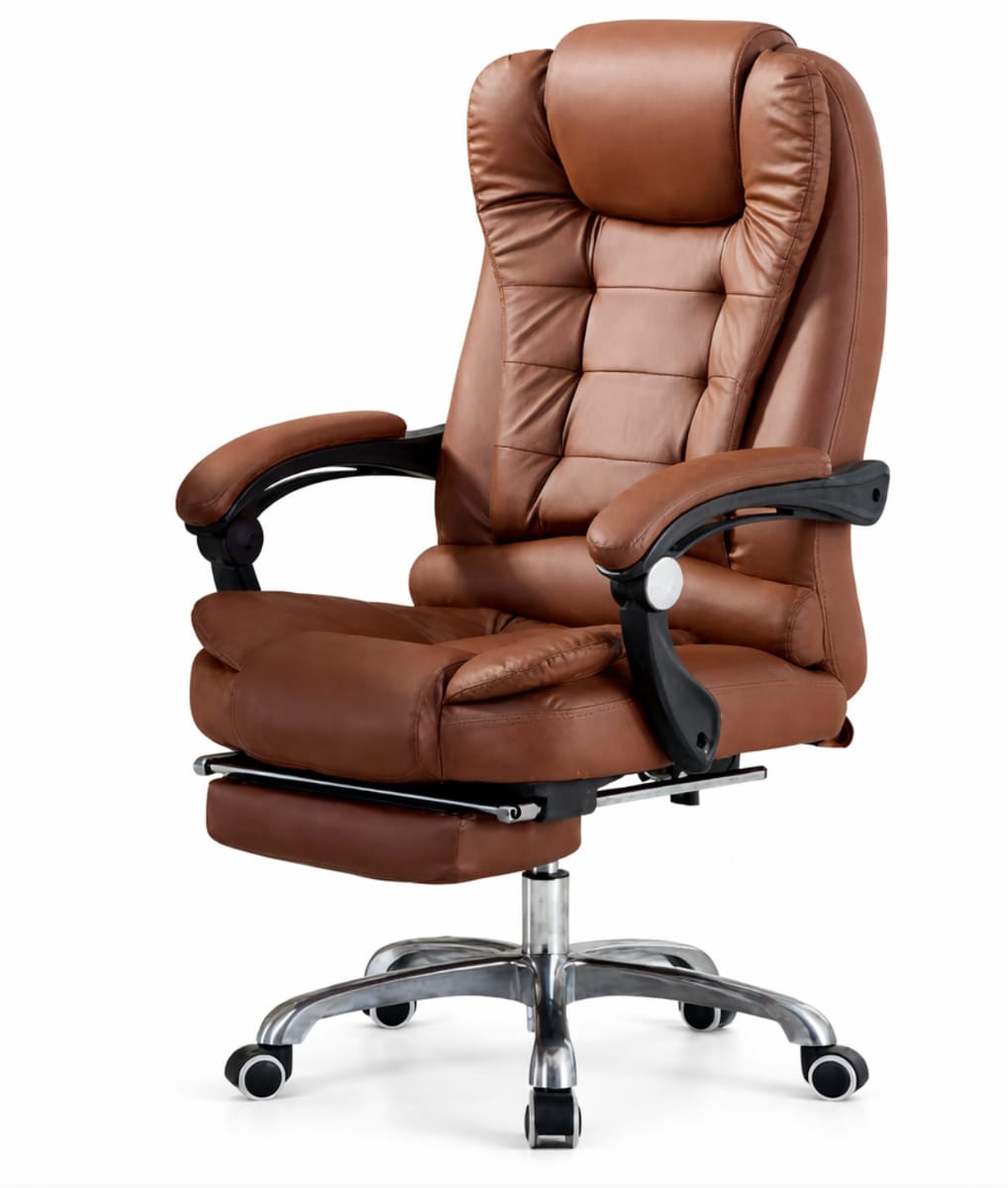 LBM FURN- Ergonomic Executive Recliner Office Chair- Brown