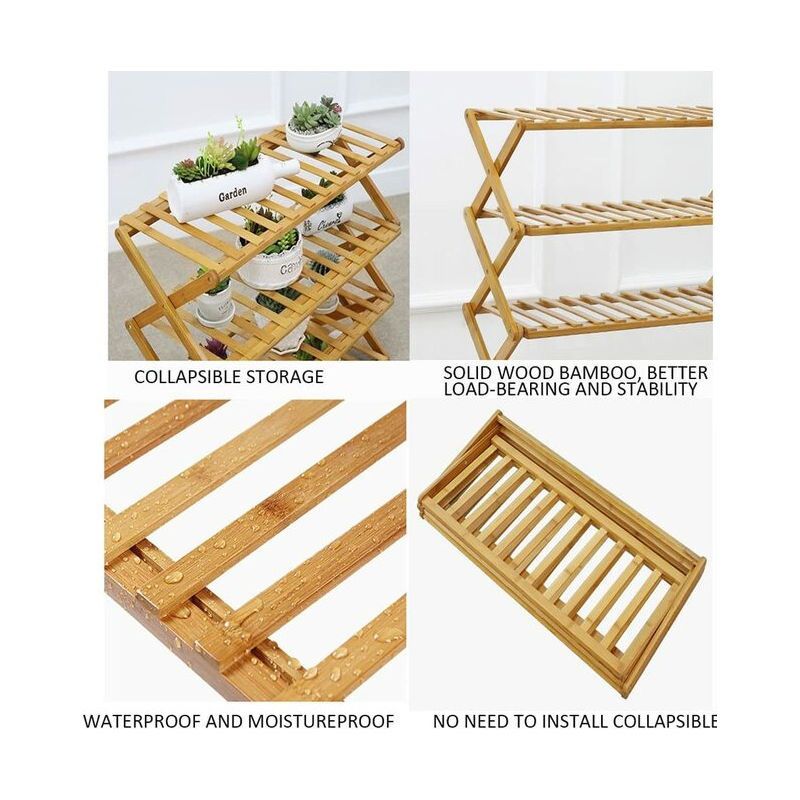 Multipurpose Folding Wooden Rack 5 Tier