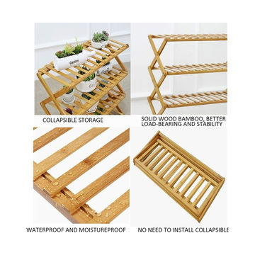 Multipurpose Folding Wooden Rack 5 Tier