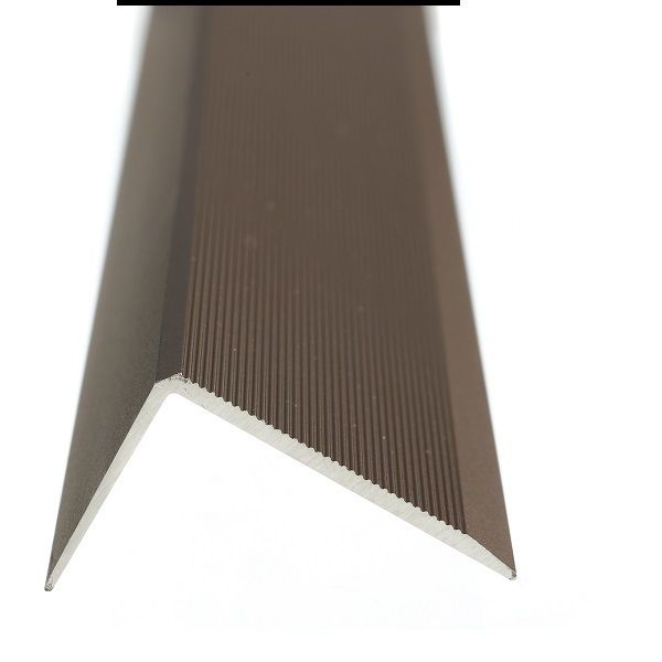 Aluminium Angle Edge Dark Bronze Undrilled 2500 x 44 x 28 Stair Profile