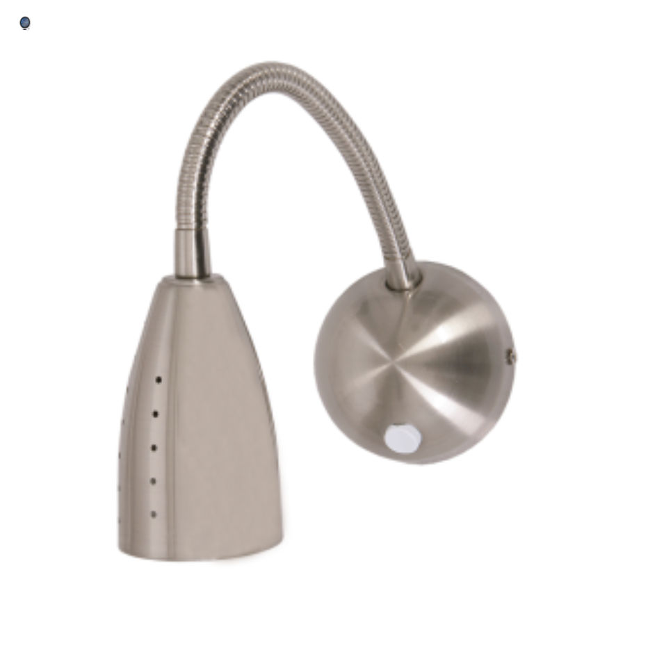 Satin Chrome Wall Fitting with Flexible Arm