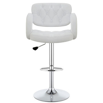 GOF Furniture - Mixology Adjustable Tufted Bar Stool, White