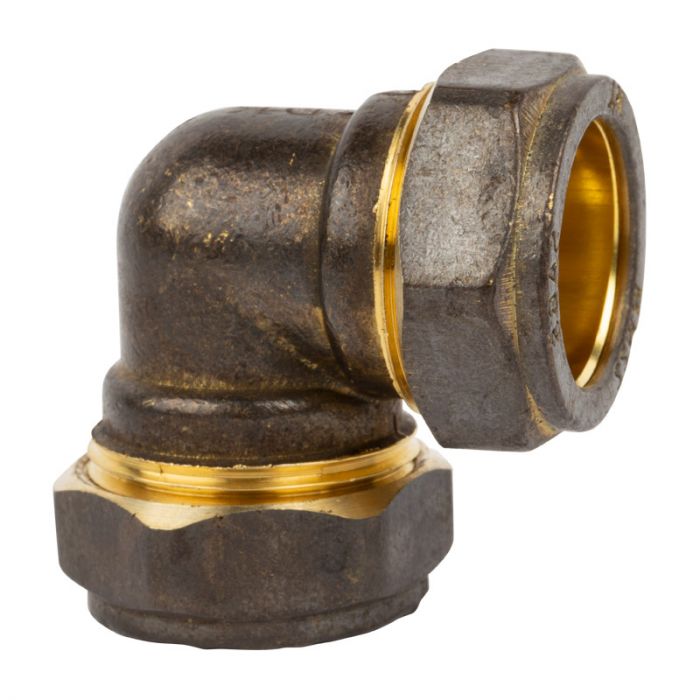 Bulk Pack x 10 Compression Brass Elbow 90D CxC 22mm