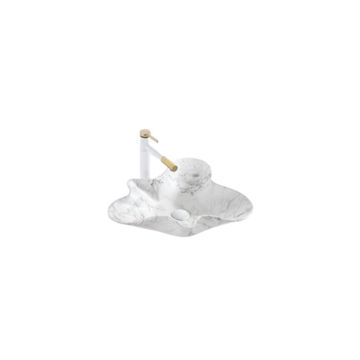 Counter top Ceramic Basin / table top - Bat - White&Black Marble