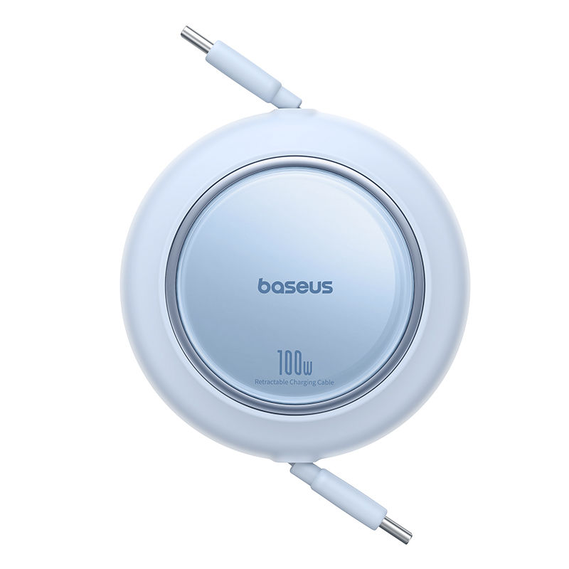 Baseus Free2Pull Mini Retractable Charging Cable Type C to Type C 100W 1.5m - Galaxy Blue