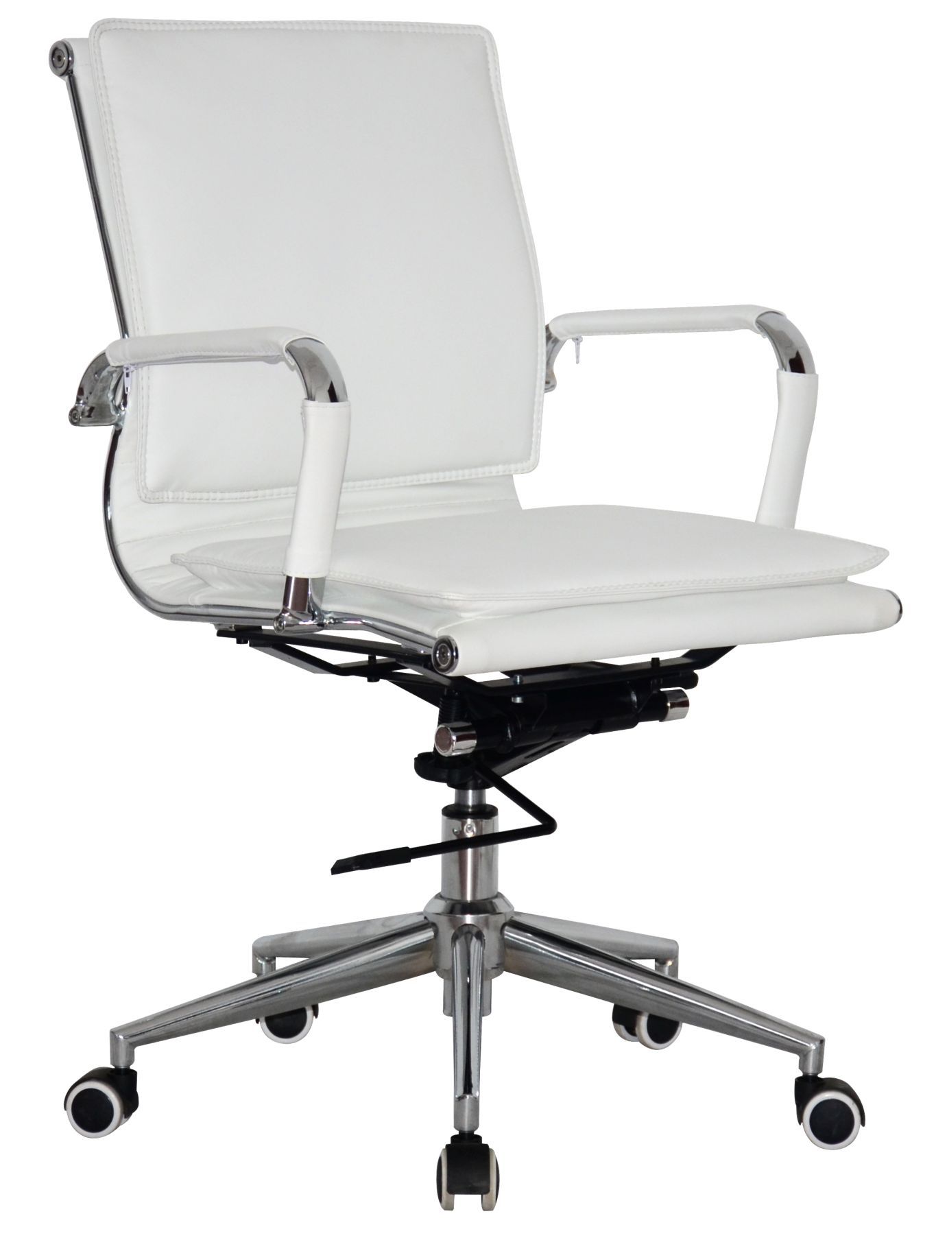 TOCC Square Pad Medium Back Office Chair-White