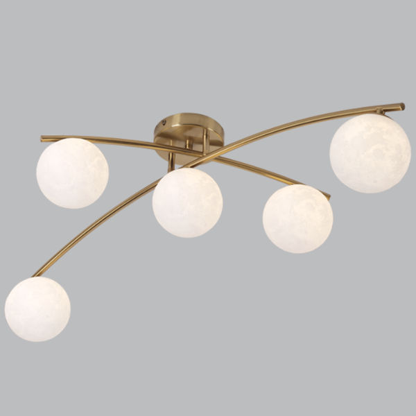 Celeste Satin Brass 5-Light Ceiling Light