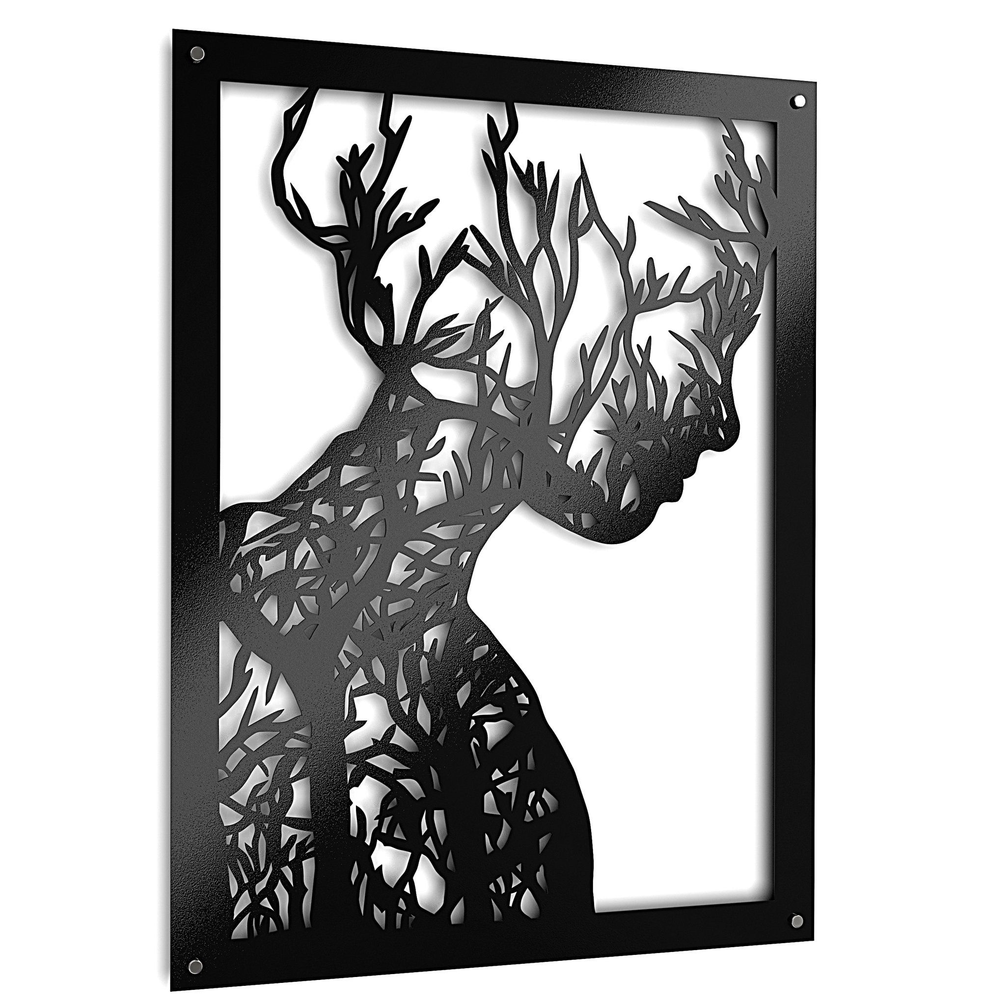 Tree Woman Raised Metal Wall Art Home Décor - 60x80cm By Unexpected Worx