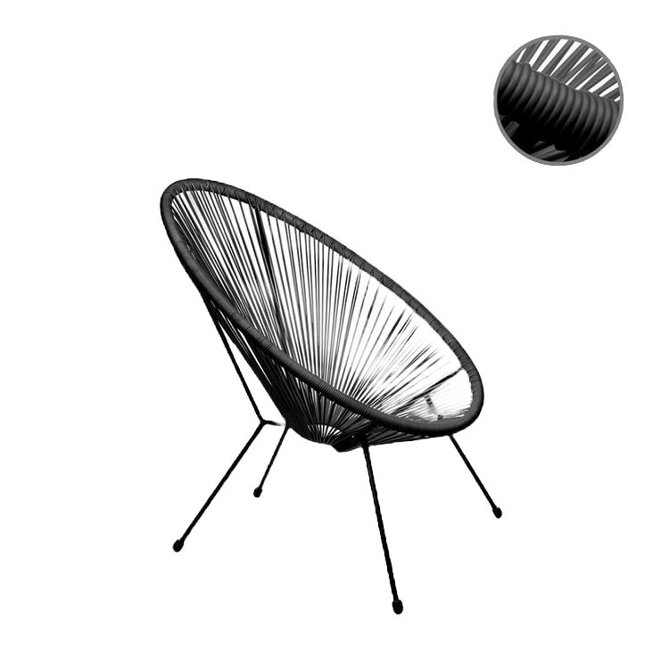 Courtyard rattan chair Black