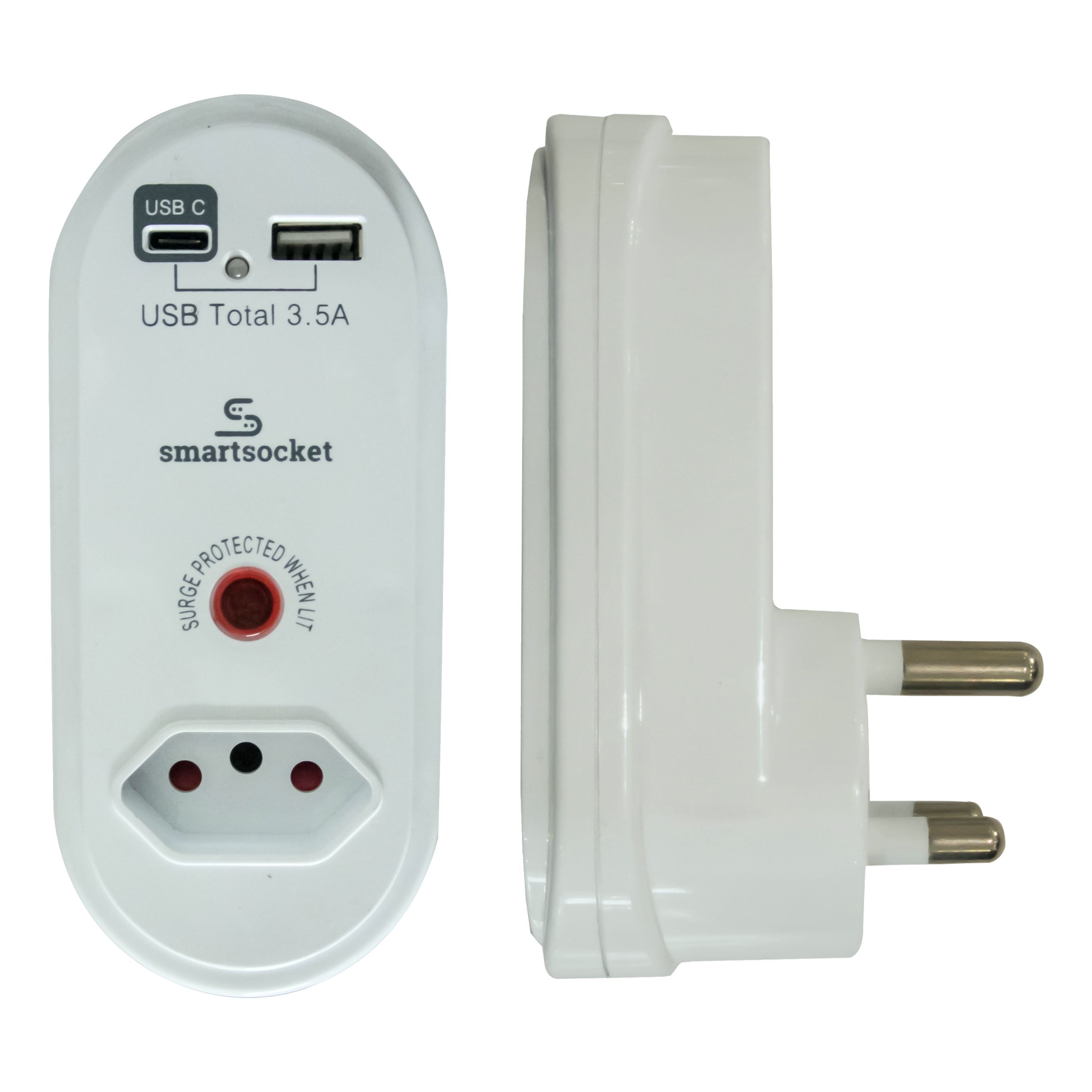 SMARTSOCKET COMPACT USB AND POWER ADAPTOR 3.5 AMP USB