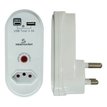 SMARTSOCKET COMPACT USB AND POWER ADAPTOR 3.5 AMP USB