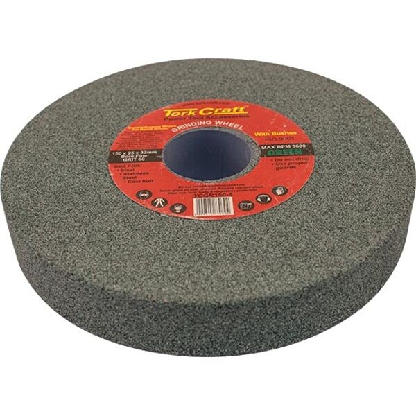 Grinding Wheel 150X25X32Mm Bore Fine 60Gr W/Bushes For B/G Green