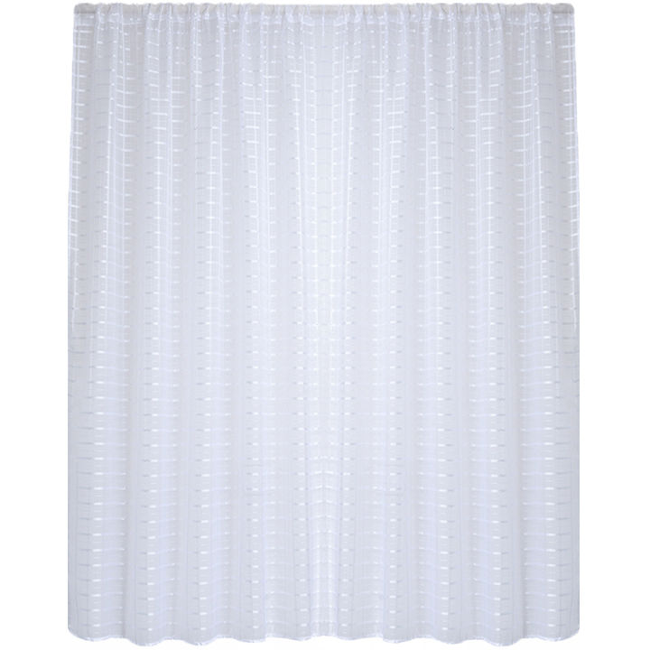 Matoc Readymade Curtain -Grid Voile -White -Taped -230cm W x 250cm H