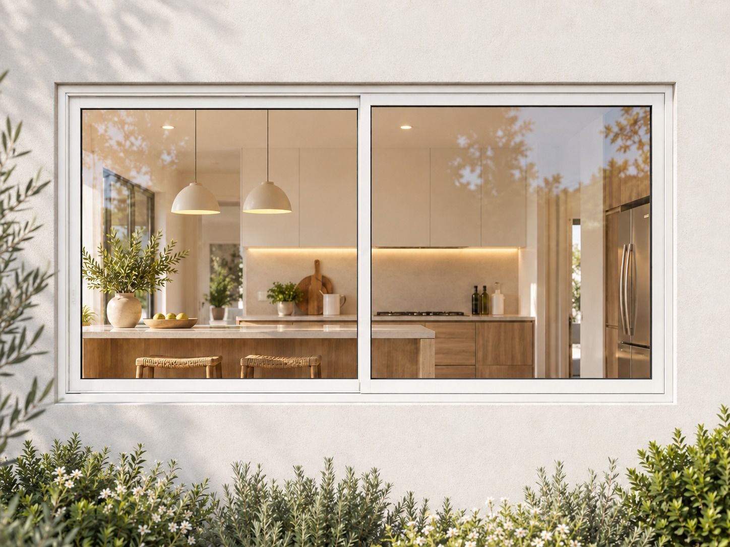 Kenzo Aluminium Sliding Window - White, 1800 900 mm, Two Sliding Panels