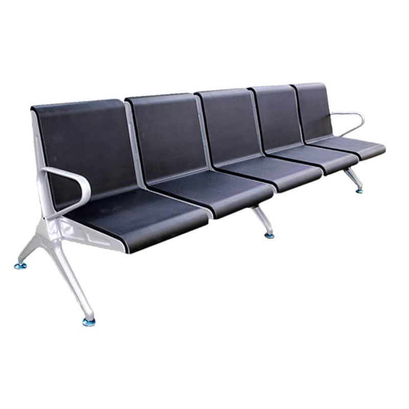 Vividitto - 5 Seater Black Plastic Coated Waiting Area Bench