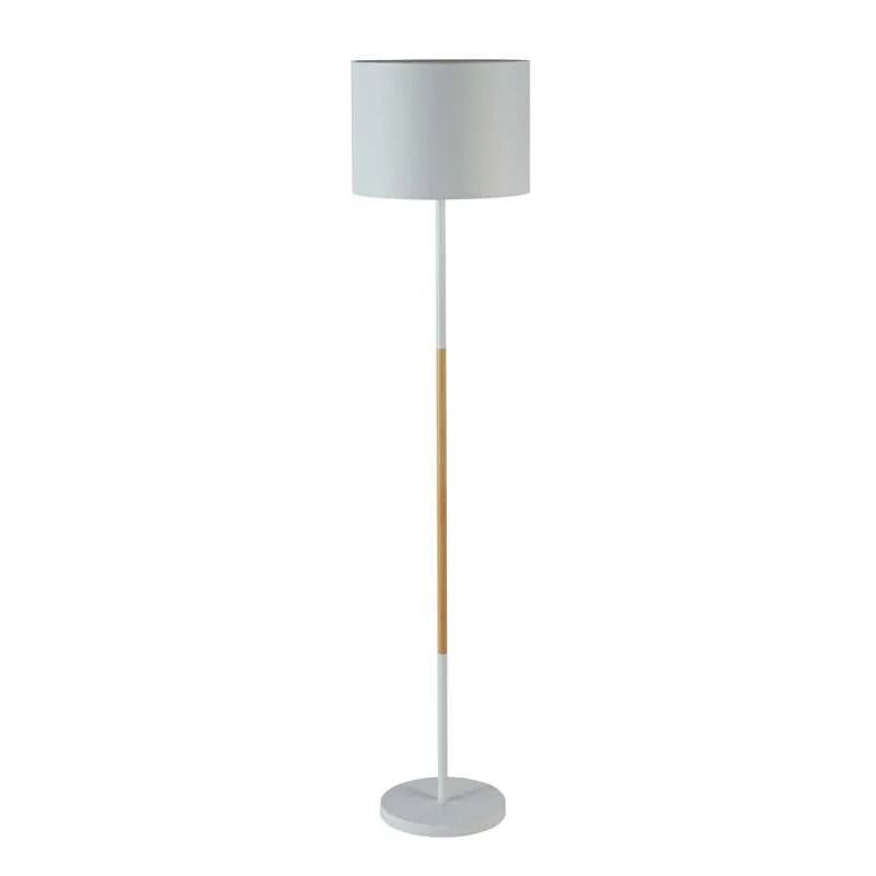 Vividitto - Easton White+Wood - White Fabric Shade 150cm H