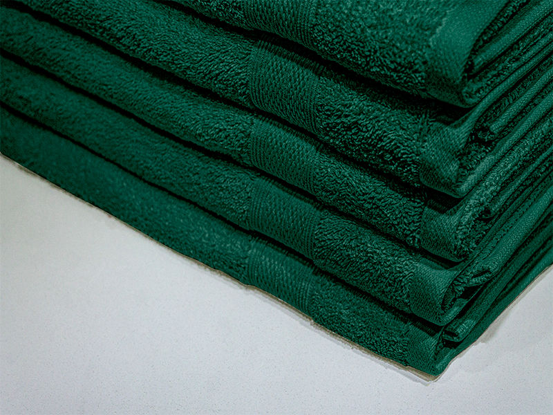 Plush 450GSM 70x130cms Bath Towels - 05 Pc Pack - Hunter Green