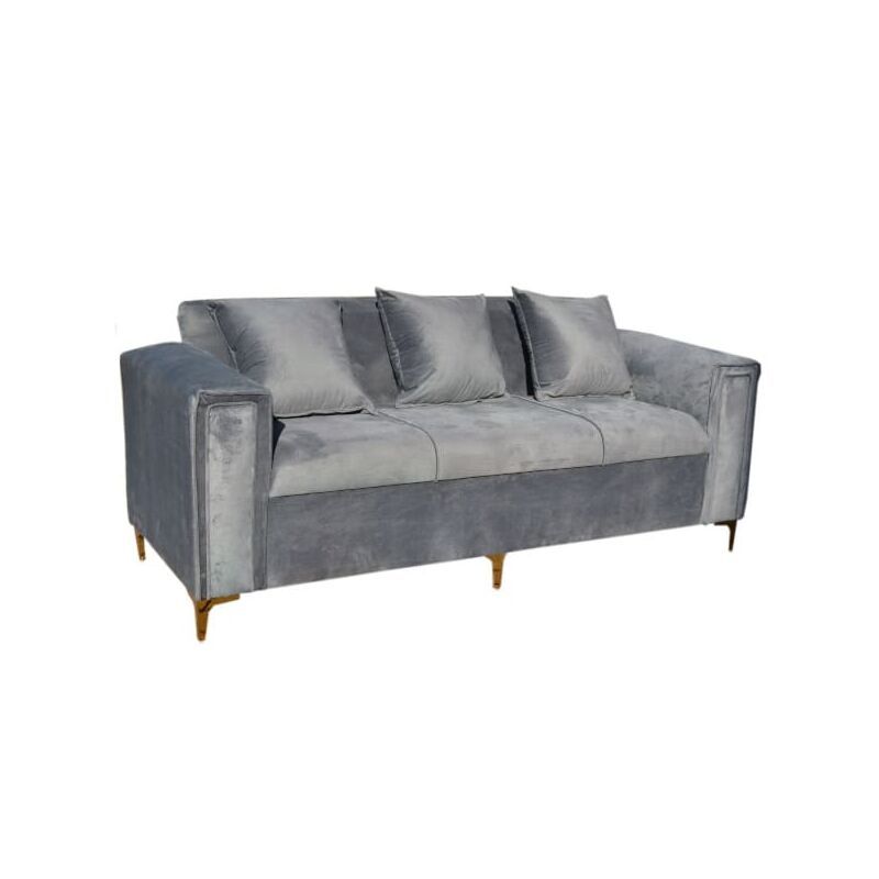 Grey Couch – 3 seater/divisional – Velvet – Studio range