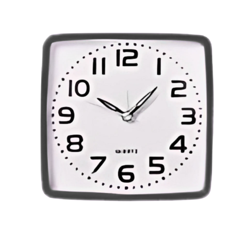 Alarm Clock Plastic Square 12cm  -Black
