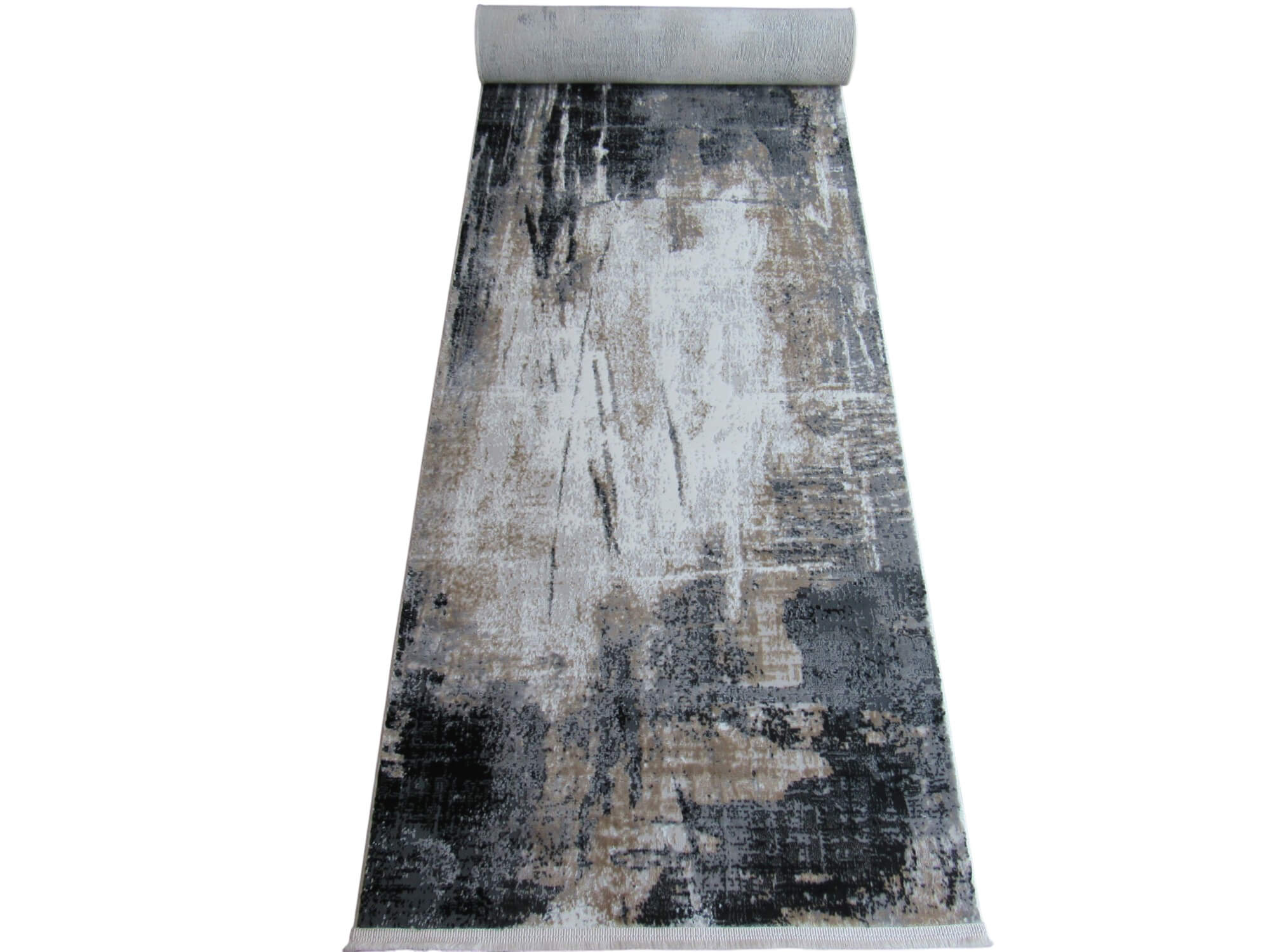 BK Carpets & Rugs – Modern Amazon Earth Passage Runner – Black , Dark Grey & Beige - 80Cm x 4m